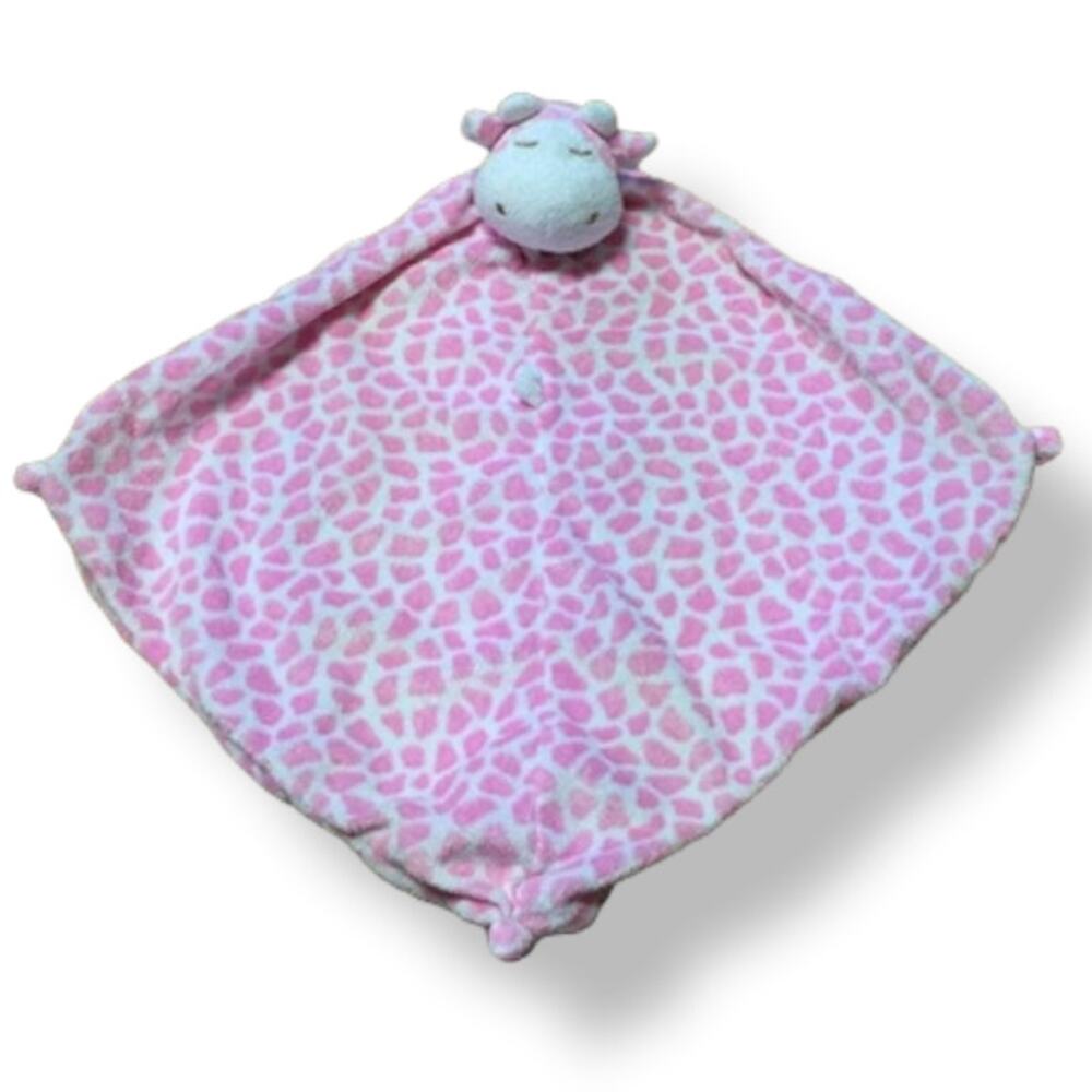 Angel Dear Pink Giraffe Baby Security Blanket Plush Lovey White Sleeping Girl